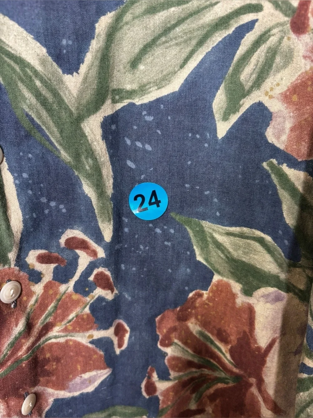 VTG Polo Ralph Lauren Hawaiian Shirt Mens Blue Floral Camp Linen Blend 2XLT